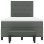 vidaXL Lit à ressorts avec matelas Gris foncé 120 x 190 cm tissu