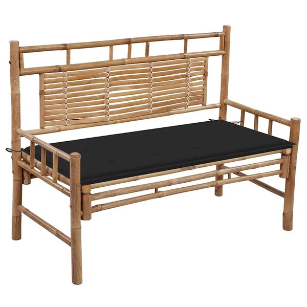 vidaXL Banc de jardin avec coussin 120 cm Bambou