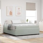 vidaXL Cadre de lit avec matelas Gris clair  blanc et gris clair