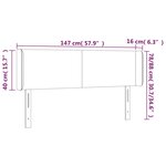 vidaXL Tête de lit avec oreilles Gris clair 147x16x78/88 cm Velours