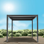 Pergola bioclimatique led sydney gris aluminium 3x3m
