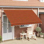 vidaXL Auvent manuel rétractable 350 cm Orange et marron