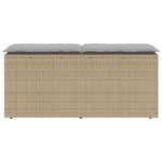 vidaXL Banc de jardin avec coussin beige 110x40x44 cm résine tressée