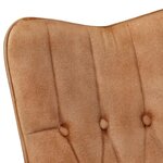 vidaXL Chaise à oreilles avec repose-pied Marron Toile