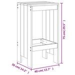 vidaXL Ensemble de bar de jardin 3 Pièces marron miel bois pin massif