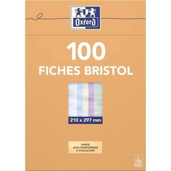 OXFORD 104 feuilles bristol - 29,7 cm x 21 cm x 2,5 cm