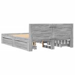 vidaXL Cadre de lit avec tête de lit sonoma gris 140x200 cm