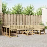 vidaXL Ensemble de canapés d'extérieur 11 Pièces Blanc et Beige
