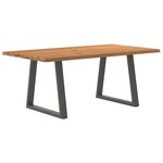 vidaXL Table à manger avec bord naturel 180x100x74cm bois massif chêne