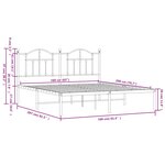 vidaXL Cadre de lit métal sans matelas et tête de lit noir 160x200 cm