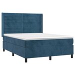 vidaXL Sommier à lattes de lit et matelas Bleu foncé 140x190cm Velours