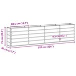 vidaXL Jardinière Gris clair 160 x 40 x 75 cm Acier