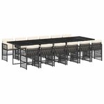 vidaXL Ensemble à manger de jardin 13 Pièces coussins noir résine tressée