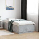vidaXL Cadre de lit sans matelas gris béton 75x190 cm