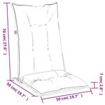 vidaXL Coussins de chaise à dossier haut lot de 2 vert mélangé tissu