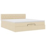 VidaXL Cadre de lit ottoman avec matelas crème 200x200 cm tissu