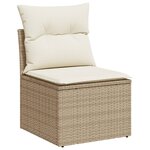 vidaXL Salon de jardin avec coussins 7 Pièces beige résine tressée