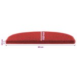 vidaXL Tapis d'escalier auto-adhésifs 15 Pièces Rouge 80 x 24 5 x 3 5 cm