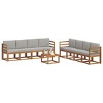 vidaXL Ensemble de canapés d'extérieur 9 Pièces Gris Naturel et Clair