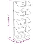 vidaXL Ensemble de jardinières verticales 4 Pièces Anthracite PP