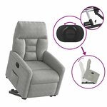 vidaXL Fauteuil inclinable électrique gris clair tissu microfibre