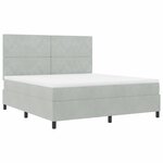 vidaXL Lit à ressorts avec matelas Gris clair 180 x 200 cm Velours