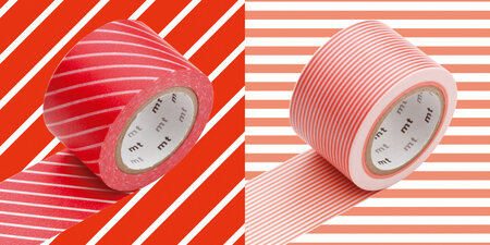 Masking tape mt wide set de 2 : k rayé rouge x stripe red