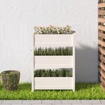 vidaXL Jardinière Blanc 77x25x104 5 cm Bois massif de pin