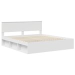 vidaXL Cadre de lit avec tête de lit Blanc 180 x 200 cm Pin massif