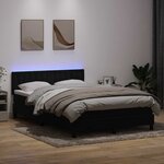 vidaXL Sommier à lattes de lit avec matelas et LED noir 160x210 cm velours