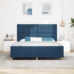 vidaXL Cadre de lit avec tête de lit Bleu 180 x 200 cm tissu