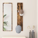 vidaXL Porte-manteau mural Montage mural Chêne fumé 20 x 1.5 x 100 cm