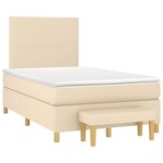 vidaXL Sommier à lattes de lit avec matelas Crème 120x200 cm Tissu