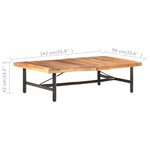vidaXL Table basse 142x90x42 cm Bois d'acacia massif