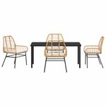 vidaXL Ensemble de salle à manger pour jardin 5 Pièces Marron polyrotin