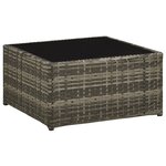 vidaXL Salon de jardin 4 Pièces avec coussins résine tressée gris