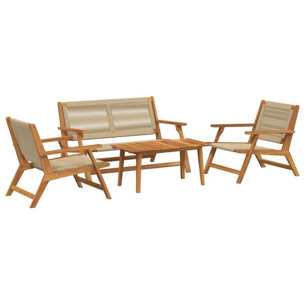 vidaXL Chaises de jardin avec table 4 Pièces Beige 90 x 45 x 40 cm