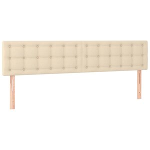 vidaXL Têtes de lit 2 Pièces Crème 80x5x78/88 cm Tissu