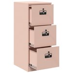 vidaXL Cabinet de Dossier Rose 44 x 50 x 106.5 cm Acier Laminé à Froid