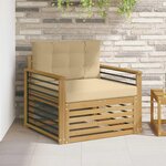 vidaXL Canapé d’extérieur Polyester Blanc et beige