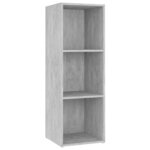 vidaXL Meuble TV gris béton 107x35x37 cm bois d’ingénierie