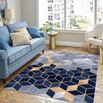 Tapis d'intérieur LUXE 160 x 230 cm - Bleu