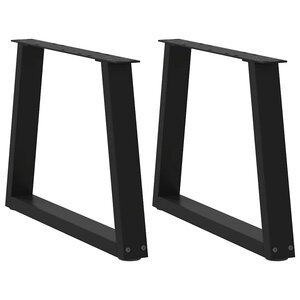 vidaXL Pieds de table basse en forme de V  2 pièces  noir  60 x (42-43 3) cm  acier