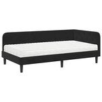 vidaXL Cadre de lit d'angle avec matelas Noir 100 x 200 cm Velours