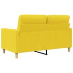 vidaXL Canapé à 2 places Jaune clair 120 cm Tissu