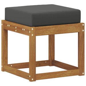 vidaXL Banc de Tabouret Bois d'Acacia Massif Naturel et Anthracite