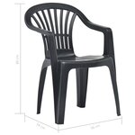 vidaXL Chaises empilables de jardin 45 Pièces Plastique Anthracite