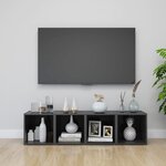 Vidaxl meuble tv gris brillant 37x35x37 cm aggloméré