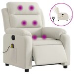 vidaXL Fauteuil inclinable de massage électrique crème velours