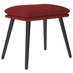 vidaXL Chaise de relaxation avec tabouret Rouge bordeaux Tissu